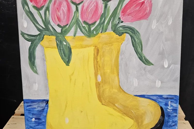 🌷 Sip & Paint: Rain Boots & Tulips