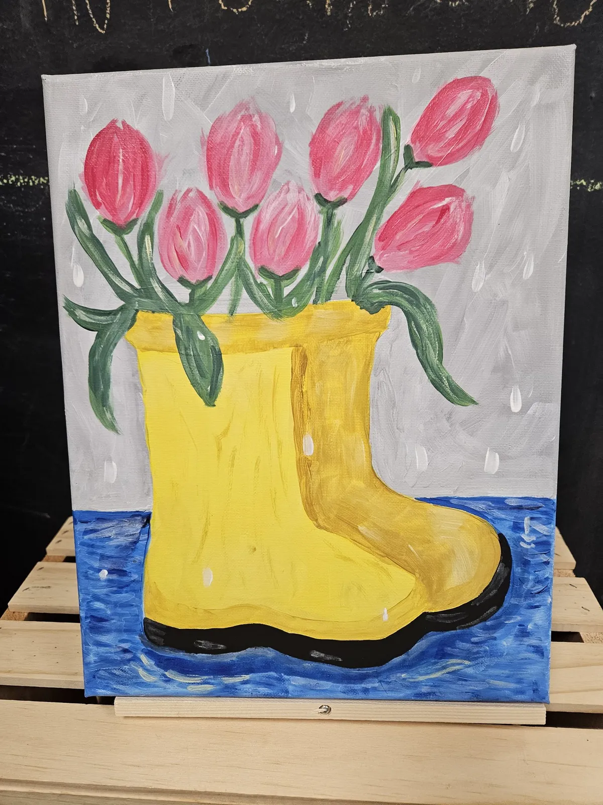 🌷 Sip & Paint: Rain Boots & Tulips