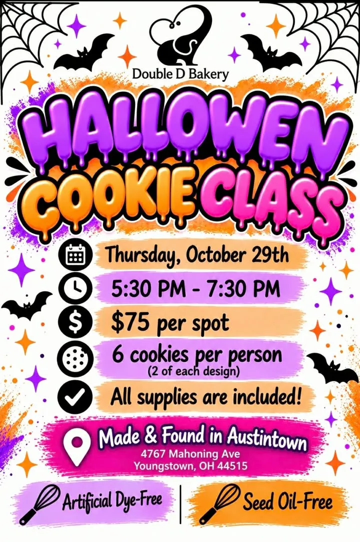 🎃 Halloween Cookie Decorating Class artificial dye-free and seed oil-free! 👻