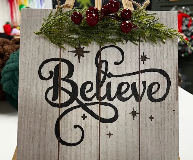 🎄 Believe Hanging Sign Workshop