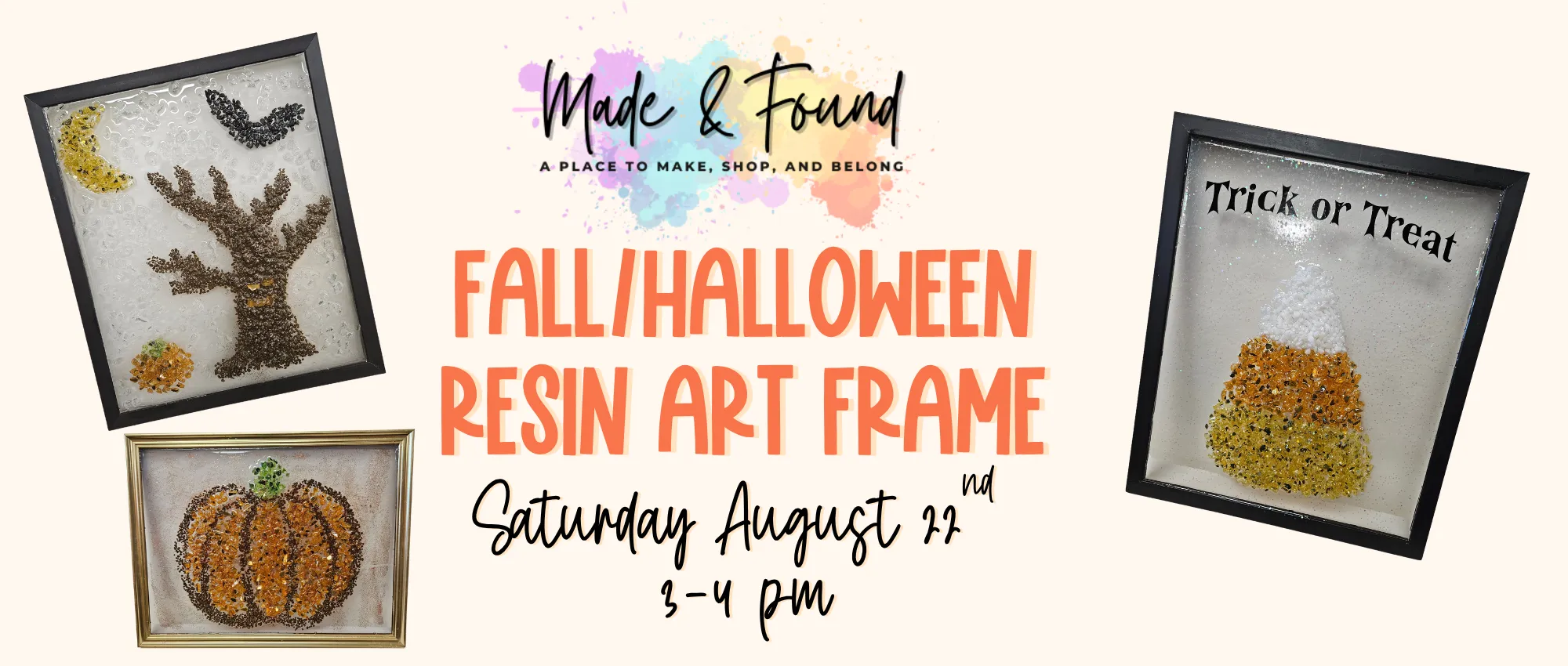 🍂🎃 Fall or Halloween Resin Art Frame Workshop