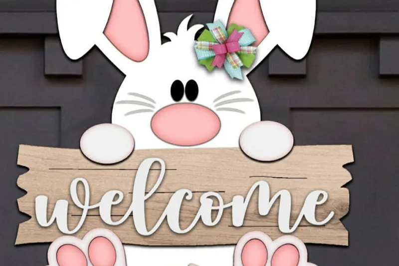 Bunny Wooden Door Sign Workshop