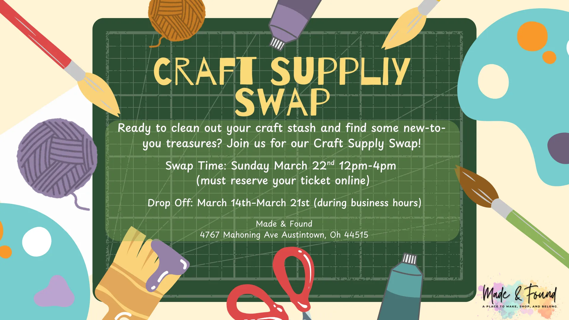 🧵✂️ Craft Supply Swap  🎨🧶