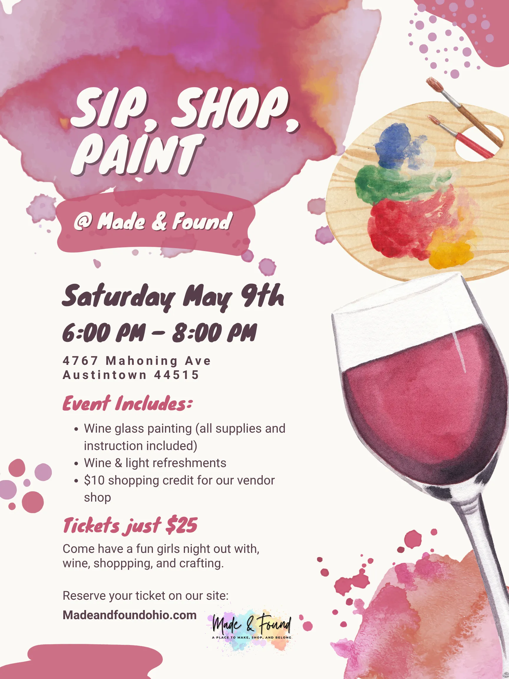 🍷 Sip, Shop & Paint Night 🎨
